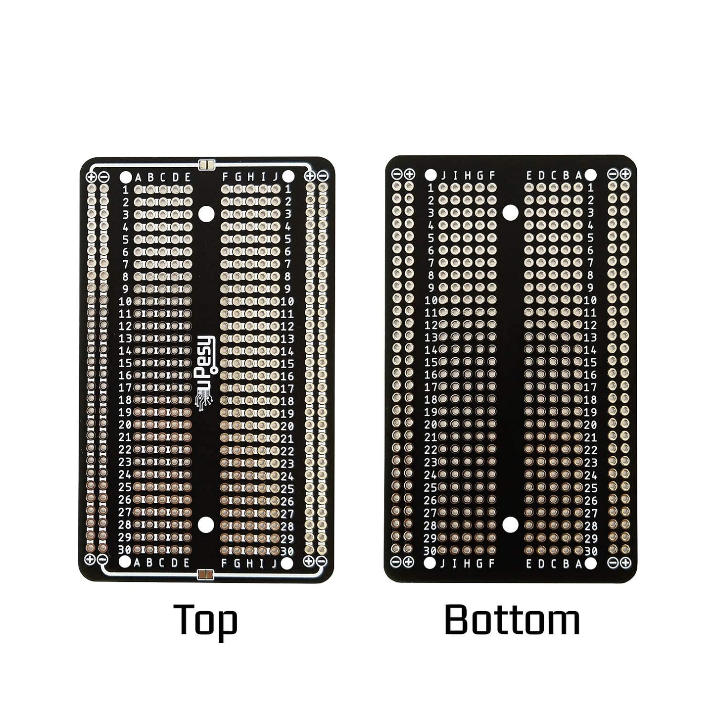 aperçu des breadboards soudables d'upesy taille standard