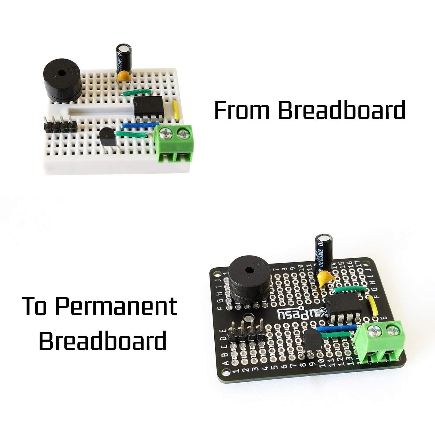 principe de fonctionnement des protoboards soudables d'upesy