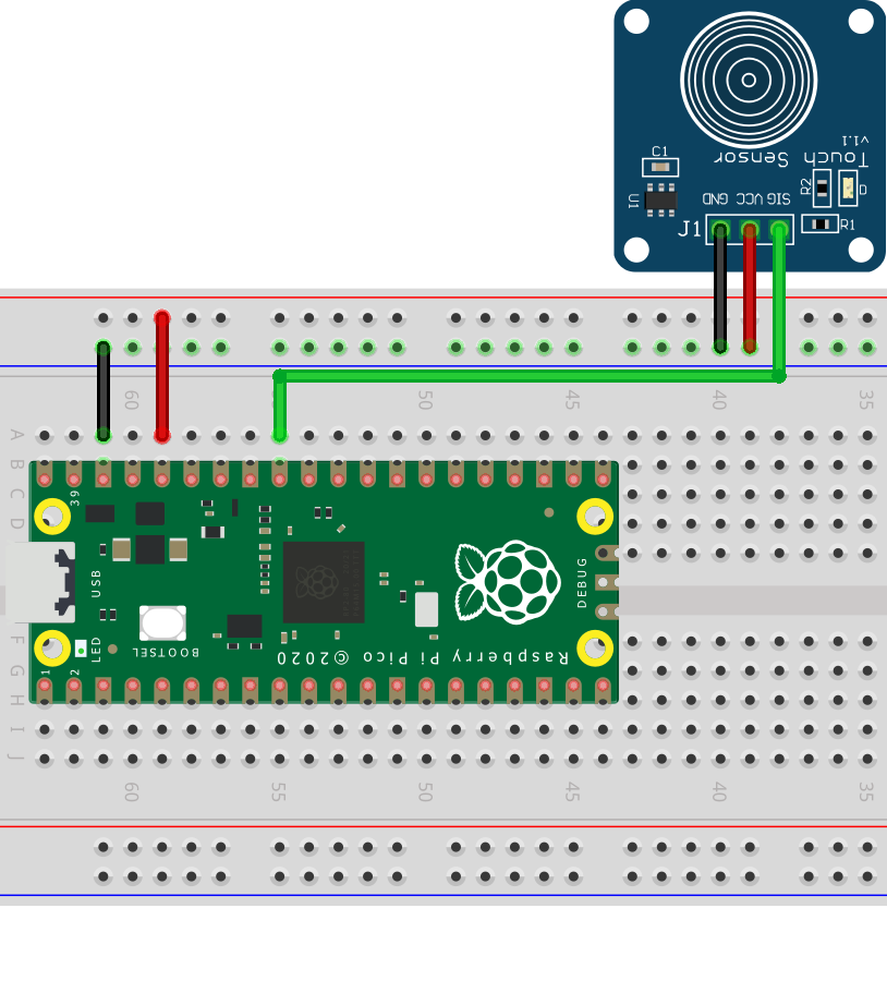 capactif touch sensor pi pico micro python rpi picot