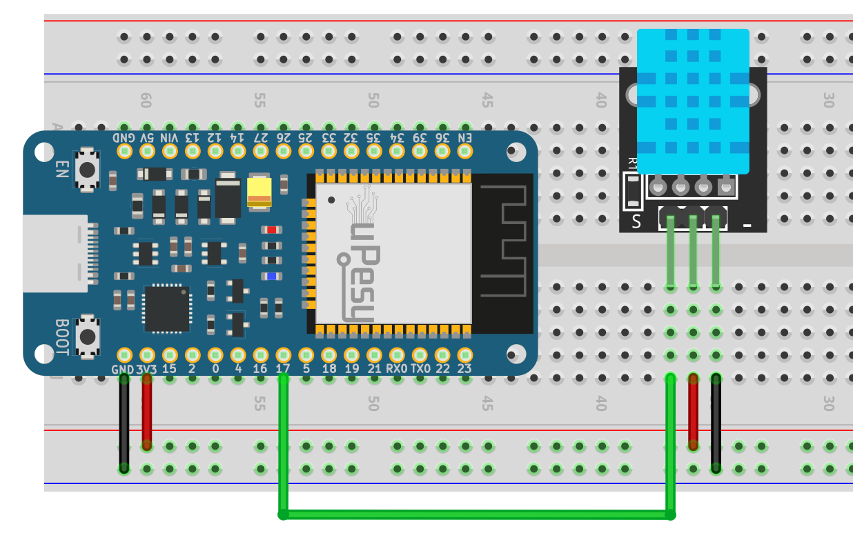 Câblage du DHT11 et esp32 wroom