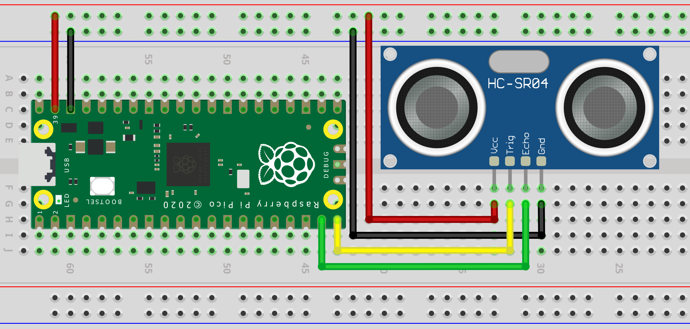 ultrason hcsr04 microptyhon rpi picot