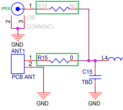 esp32 wrover antenna path selection schematic