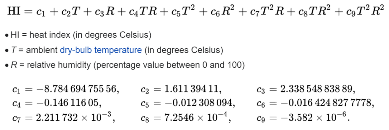 formule température ressentie