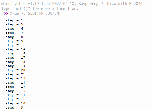 termnial série micropython encodeur rotatif
