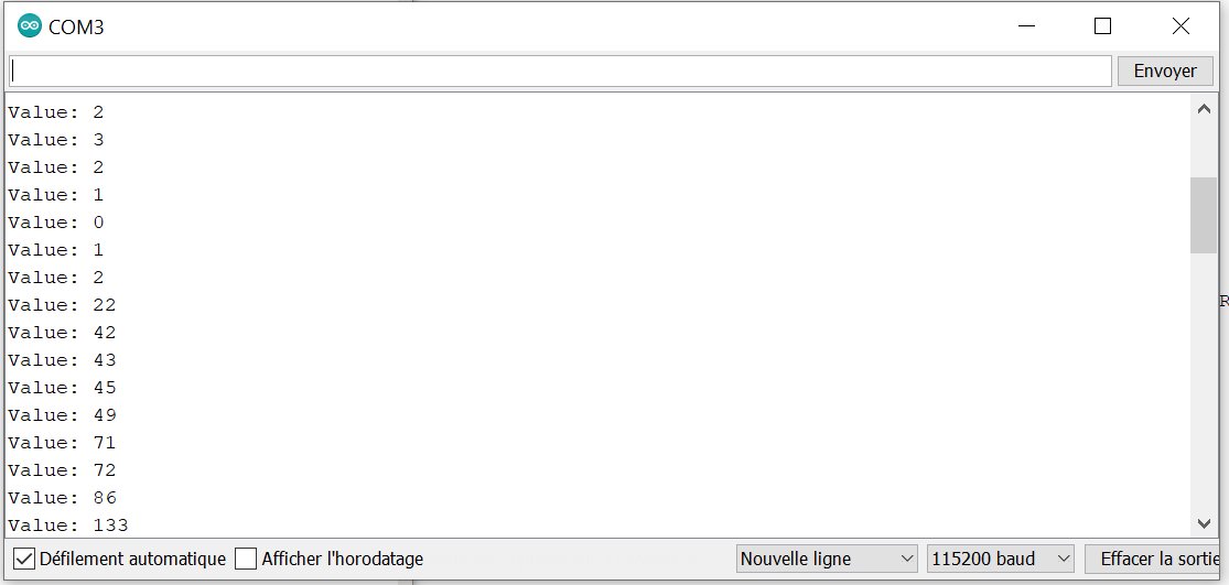 termnial série encodeur rotatif esp32